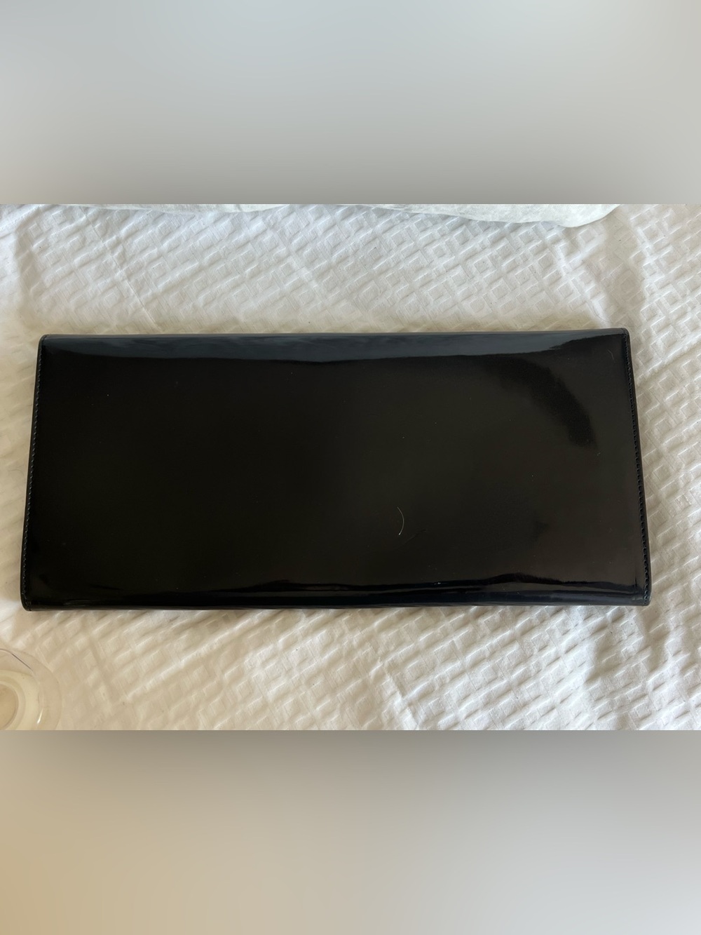 Vintage Gucci Black Patent Clutch with Silver Bar Accent - Picture 3 of 9